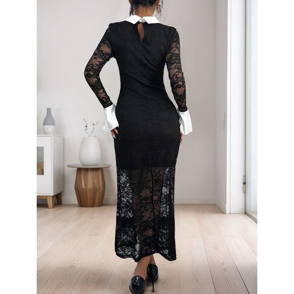 Lace Long Sleeve Midi Dress - Picture 2 of 8
